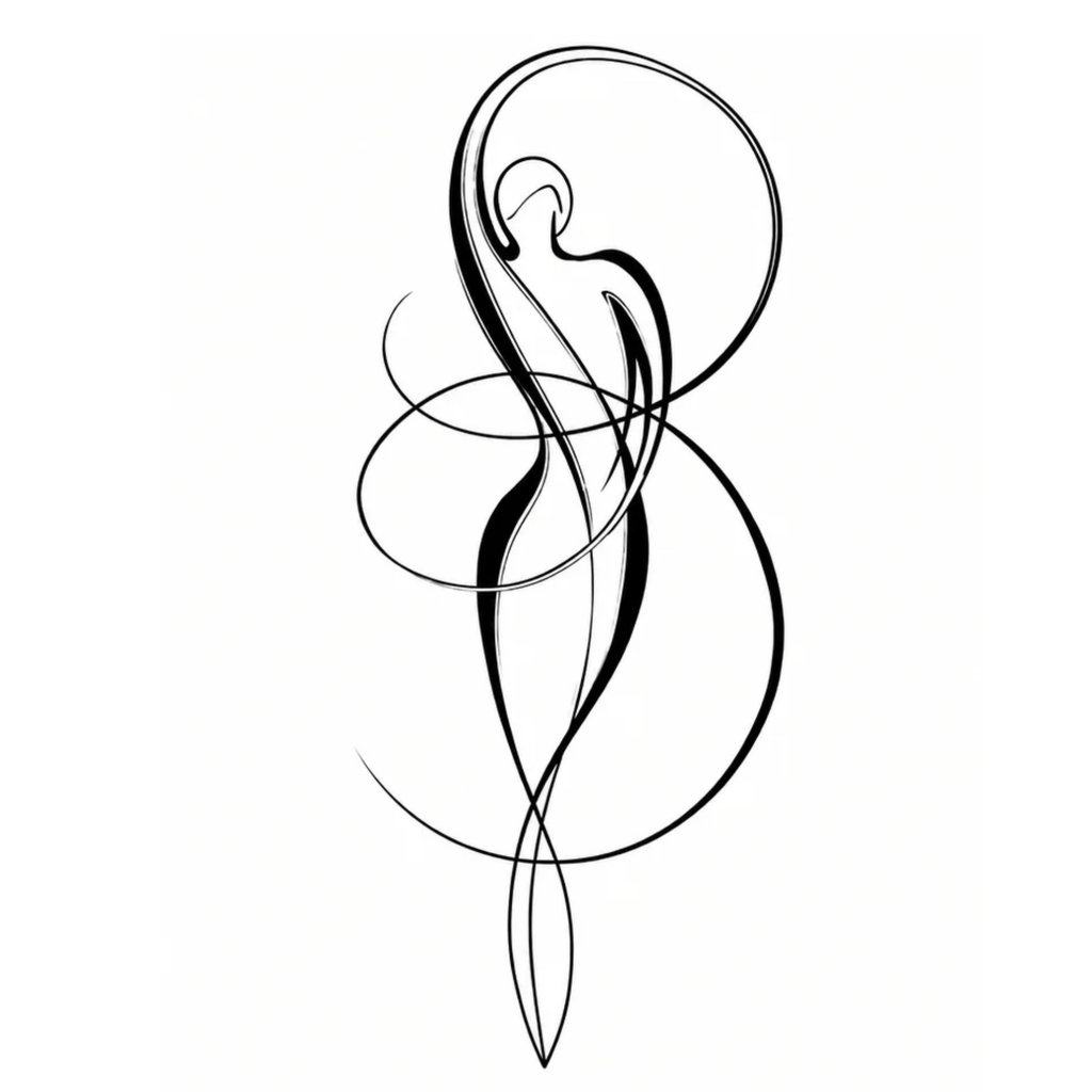 ALIGN Pilates & Barre logo, a line drawing of a dancer