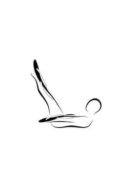 Line drawing of the Pilates Hundred exercise